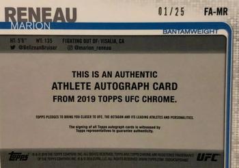 2019 Topps Chrome UFC - Autographs Orange #FA-MR Marion Reneau Back