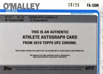 2019 Topps Chrome UFC - Autographs Orange #FA-SOM Sean O'Malley Back