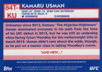 2019 Topps Chrome UFC - 1984 Topps #84T-KU Kamaru Usman Back