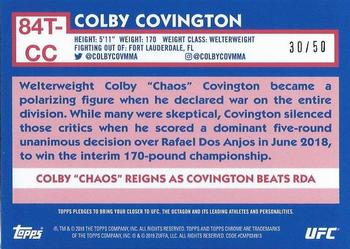 2019 Topps Chrome UFC - 1984 Topps Pulsar #84T-CC Colby Covington Back