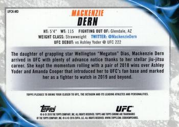 2019 Topps Chrome UFC - UFC Knockout Chrome #UFCK-MD Mackenzie Dern Back