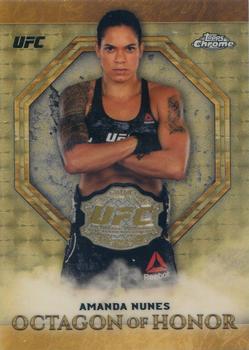 2019 Topps Chrome UFC - Octagon of Honor SuperFractor #OH-AN Amanda Nunes Front