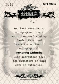 2011 Leaf MMA Metal - Autographs Silver #BAAC1 Arianny Celeste Back
