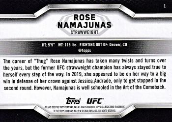 2020 Topps UFC Knockout #1 Rose Namajunas Back