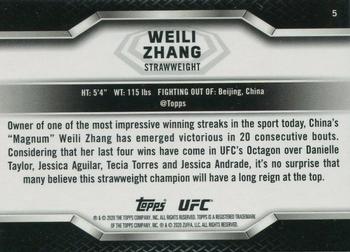 2020 Topps UFC Knockout #5 Weili Zhang Back