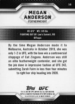 2020 Topps UFC Knockout #16 Megan Anderson Back