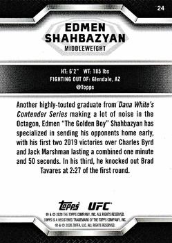 2020 Topps UFC Knockout #24 Edmen Shahbazyan Back