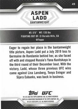 2020 Topps UFC Knockout #49 Aspen Ladd Back