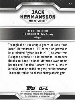 2020 Topps UFC Knockout #50 Jack Hermansson Back