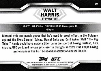 2020 Topps UFC Knockout #69 Walt Harris Back