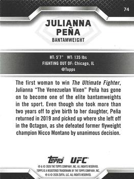 2020 Topps UFC Knockout #74 Julianna Peña Back