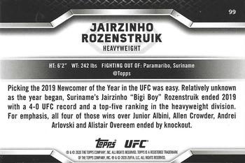 2020 Topps UFC Knockout #99 Jairzinho Rozenstruik Back