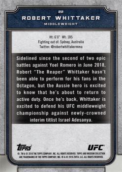 2019 Topps UFC Museum Collection - Copper #22 Robert Whittaker Back