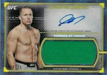 2019 Topps UFC Museum Collection - Single Athlete Signature Swatches Relic Autographs Gold #SSAR-GSP Georges St-Pierre Front
