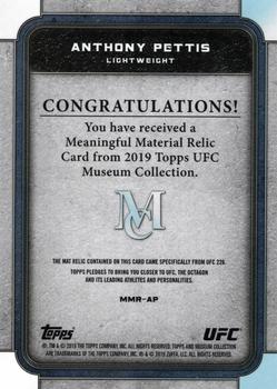 2019 Topps UFC Museum Collection - Meaningful Moments Relics #MMR-AP Anthony Pettis Back