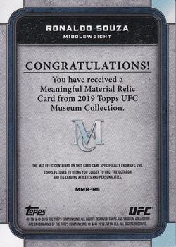 2019 Topps UFC Museum Collection - Meaningful Moments Relics Gold #MMR-RS Ronaldo Souza Back