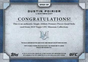 2019 Topps UFC Museum Collection - Single Athlete Primary Pieces #SPQR-DP Dustin Poirier Back