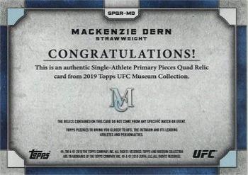 2019 Topps UFC Museum Collection - Single Athlete Primary Pieces #SPQR-MD Mackenzie Dern Back