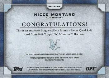 2019 Topps UFC Museum Collection - Single Athlete Primary Pieces #SPQR-NM Nicco Montaño Back