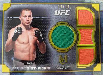 2019 Topps UFC Museum Collection - Single Athlete Primary Pieces Gold #SPQR-GSP Georges St-Pierre Front