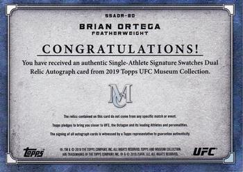 2019 Topps UFC Museum Collection - Single Athlete Signature Swatches Dual Relic Autographs #SSADR-BO Brian Ortega Back