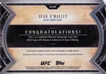 2018 Topps UFC Museum Collection - Museum Autographs #MA-SOM Sean O'Malley Back