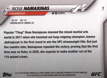 2020 Topps UFC #7 Rose Namajunas Back