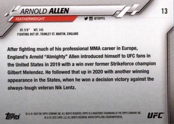 2020 Topps UFC #13 Arnold Allen Back