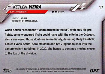 2020 Topps UFC #17 Ketlen Vieira Back