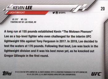 2020 Topps UFC #20 Kevin Lee Back