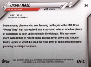 2020 Topps UFC #24 Uriah Hall Back