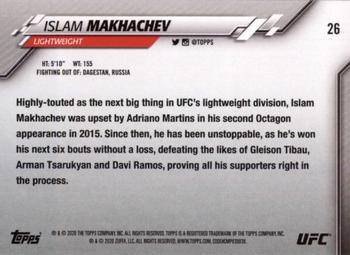 2020 Topps UFC #26 Islam Makhachev Back