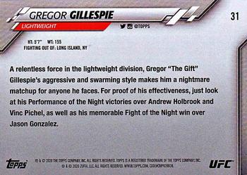 2020 Topps UFC #31 Gregor Gillespie Back
