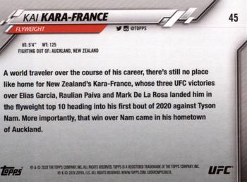 2020 Topps UFC #45 Kai Kara-France Back