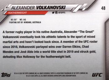 2020 Topps UFC #48 Alexander Volkanovski Back