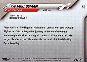 2020 Topps UFC #50 Kamaru Usman Back