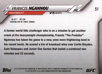 2020 Topps UFC #51 Francis Ngannou Back