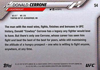 2020 Topps UFC #54 Donald Cerrone Back