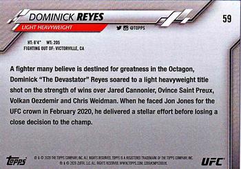 2020 Topps UFC #59 Dominick Reyes Back
