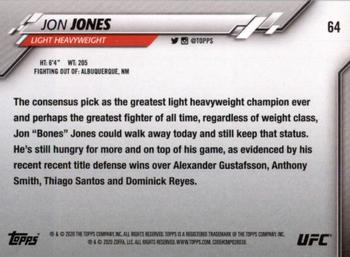 2020 Topps UFC #64 Jon Jones Back
