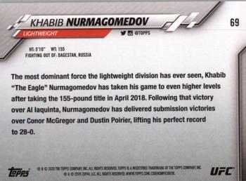 2020 Topps UFC #69 Khabib Nurmagomedov Back