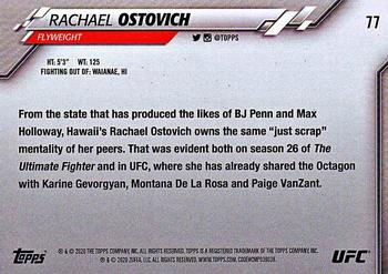 2020 Topps UFC #77 Rachael Ostovich Back