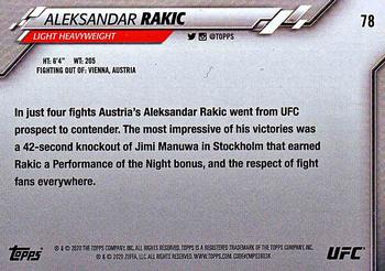 2020 Topps UFC #78 Aleksandar Rakic Back