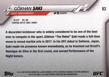 2020 Topps UFC #83 Gökhan Saki Back