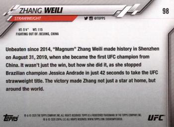 2020 Topps UFC #98 Zhang Weili Back