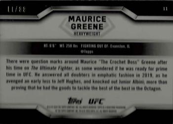2020 Topps UFC Knockout - Green #11 Maurice Greene Back