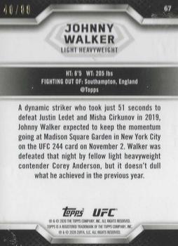 2020 Topps UFC Knockout - Green #67 Johnny Walker Back