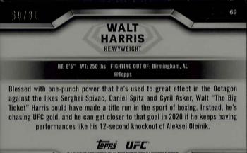 2020 Topps UFC Knockout - Green #69 Walt Harris Back