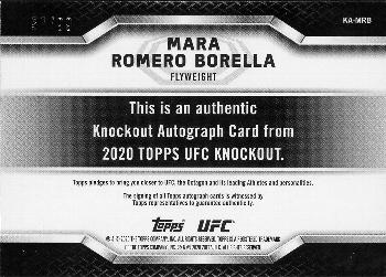 2020 Topps UFC Knockout - Knockout Autographs #KA-MRB Mara Romero Borella Back
