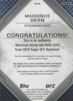 2020 Topps UFC Knockout - Knockout Autograph Relics Blue #KAR-MD Mackenzie Dern Back